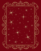 Crimson Gold Starry Night Frame Rug