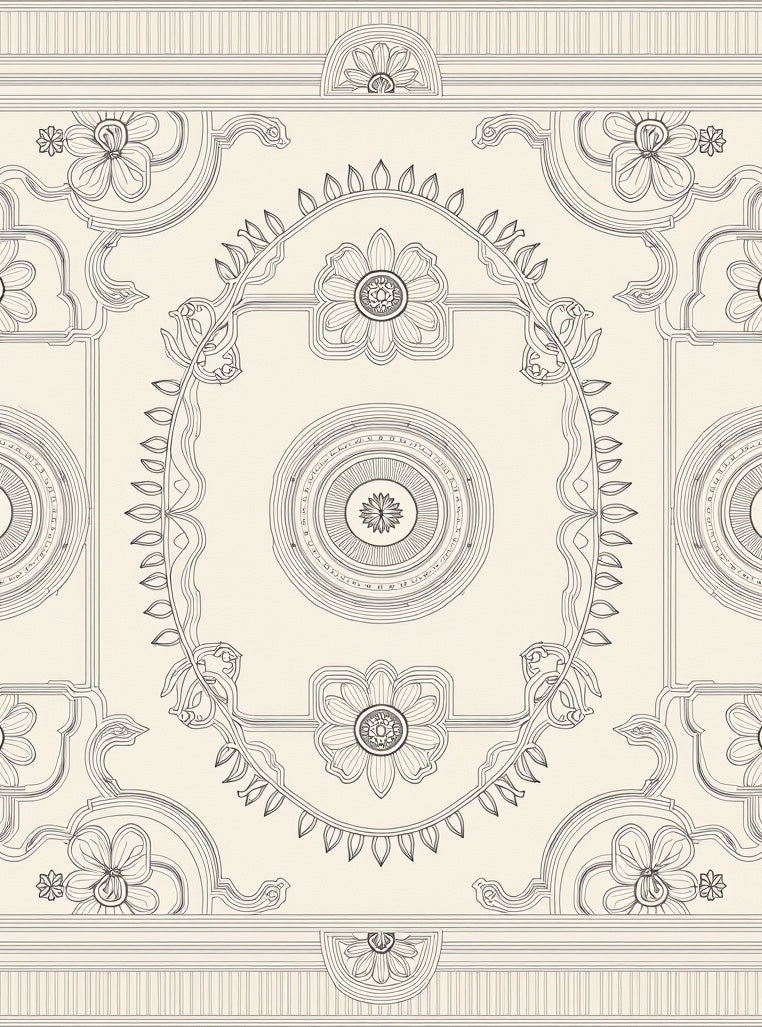 Classic Floral Mandala Arch Design Rug