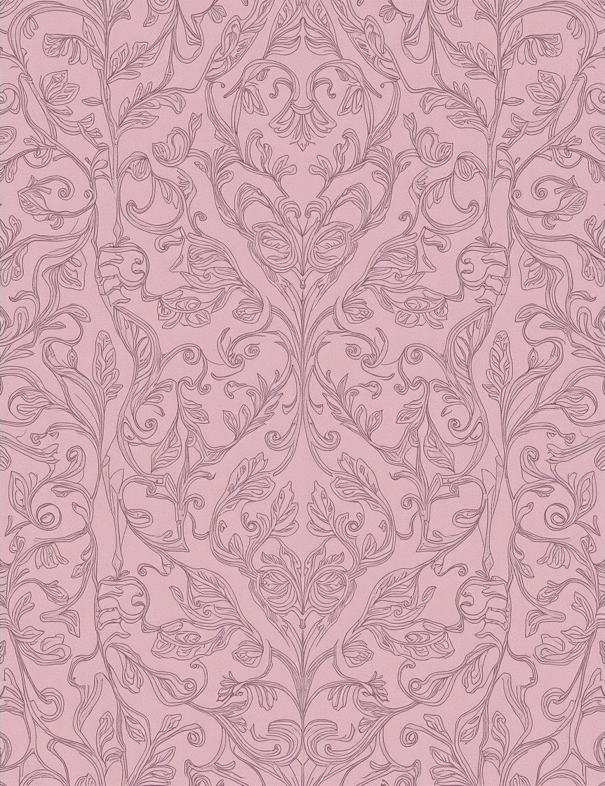 Ornate Floral Vine Pattern Rug