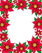 Vibrant Red Yellow Floral Border Rug