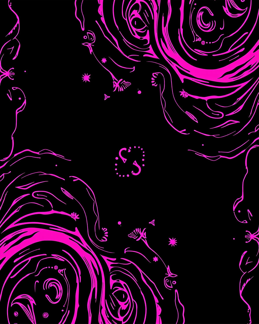 Whimsical Pink Swirls Pattern Rug
