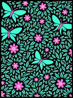 Whimsical Butterfly Blossom Pattern Rug
