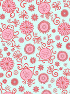 Whimsical Floral Pattern In Pink Rug