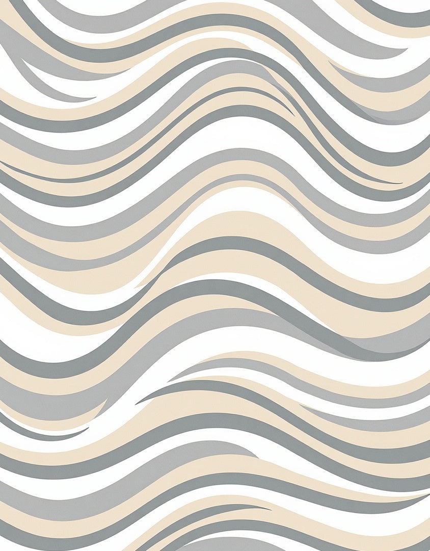 Neutral Wave Pattern Design Rug