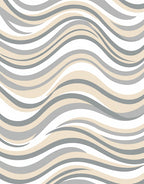 Neutral Wave Pattern Design Rug