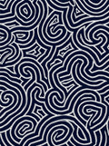Navy White Swirl Abstract Pattern Rug