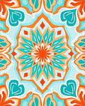 Bright Floral Mandala Abstract Design Rug