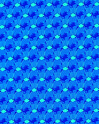 Geometric Blue Scales Pattern Rug