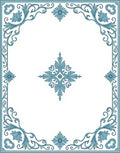Elegant Blue Floral Scrollwork Design Rug