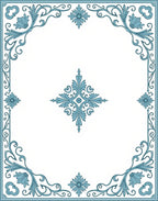 Elegant Blue Floral Scrollwork Design Rug