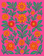 Vibrant Floral Botanical Pattern Rug