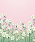Delicate White Flower Garden Pattern Rug