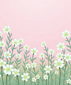 Delicate White Flower Garden Pattern Rug