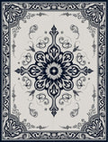 Ornate Floral Center Medallion Pattern Rug