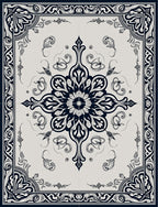 Ornate Floral Center Medallion Pattern Rug