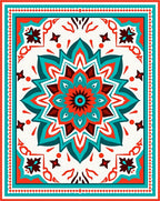 Mandala Floral Pattern Bright Colors Rug