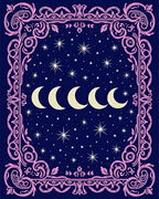 Celestial Moon Phases Star Pattern Rug