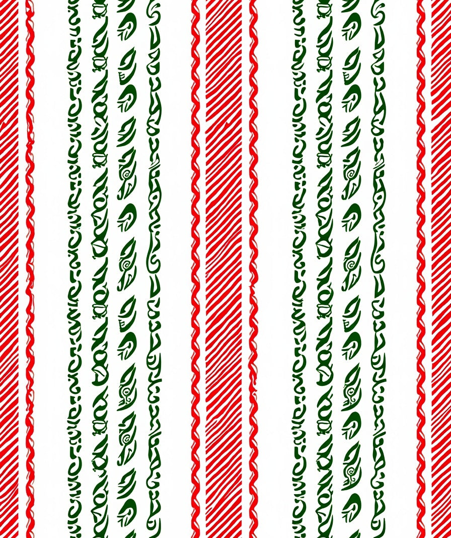 Striped Red Green Vertical Bands Rug