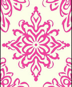 Fuchsia Scroll Floral Symmetry Rug