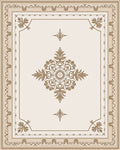Ornate Floral Cream and Gold Pattern Rug