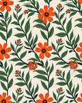 Vintage Orange Blossom Art Nouveau Rug