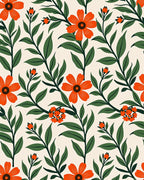 Vintage Orange Blossom Art Nouveau Rug