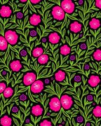 Bold Fuchsia Lime Floral Pattern Rug