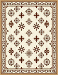 Classic Floral Motif Cream Rug