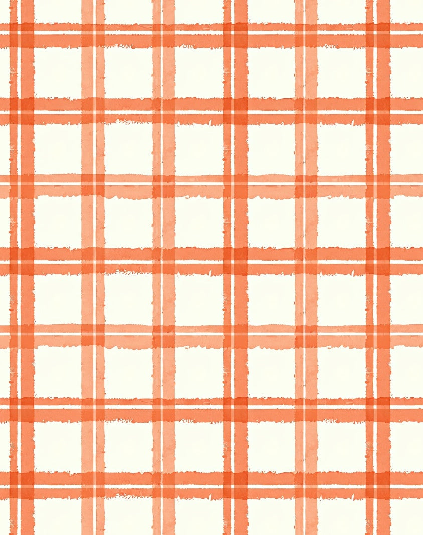 Orange Checked Pattern Rug