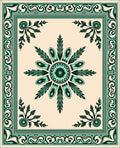 Ornate Floral Leaf Pattern Rug