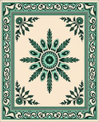 Ornate Floral Leaf Pattern Rug