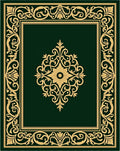 Ornate Floral Medallion Square Frame Design Rug