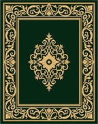Ornate Floral Medallion Square Frame Design Rug