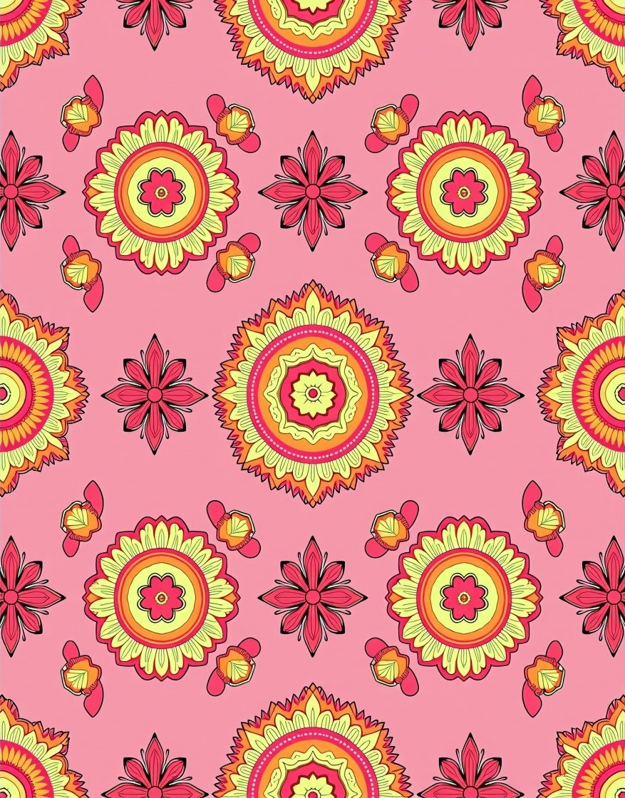 Vibrant Mandala Flower Pattern Rug