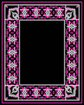 Bold Geometric Pink and White Frame Rug