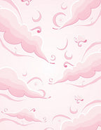 Pink Cloud Swirl Pattern Rug