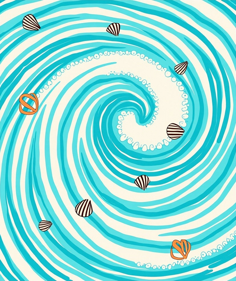 Swirl Shells Pattern Abstract Rug
