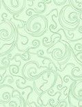 Light Green Swirling Vine Pattern Rug