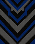 Bold Blue Black Grey Chevron Pattern Rug