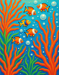 Whimsical Fish Coral Underwater Scene Rug