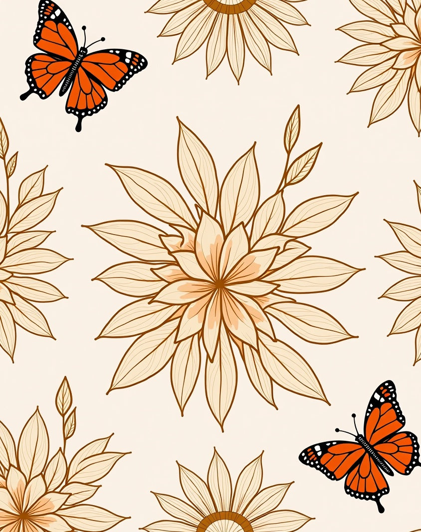 Monarch Butterfly Garden Art Rug