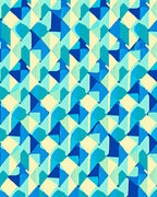 Geometric Abstract Aqua Blue Pattern Rug
