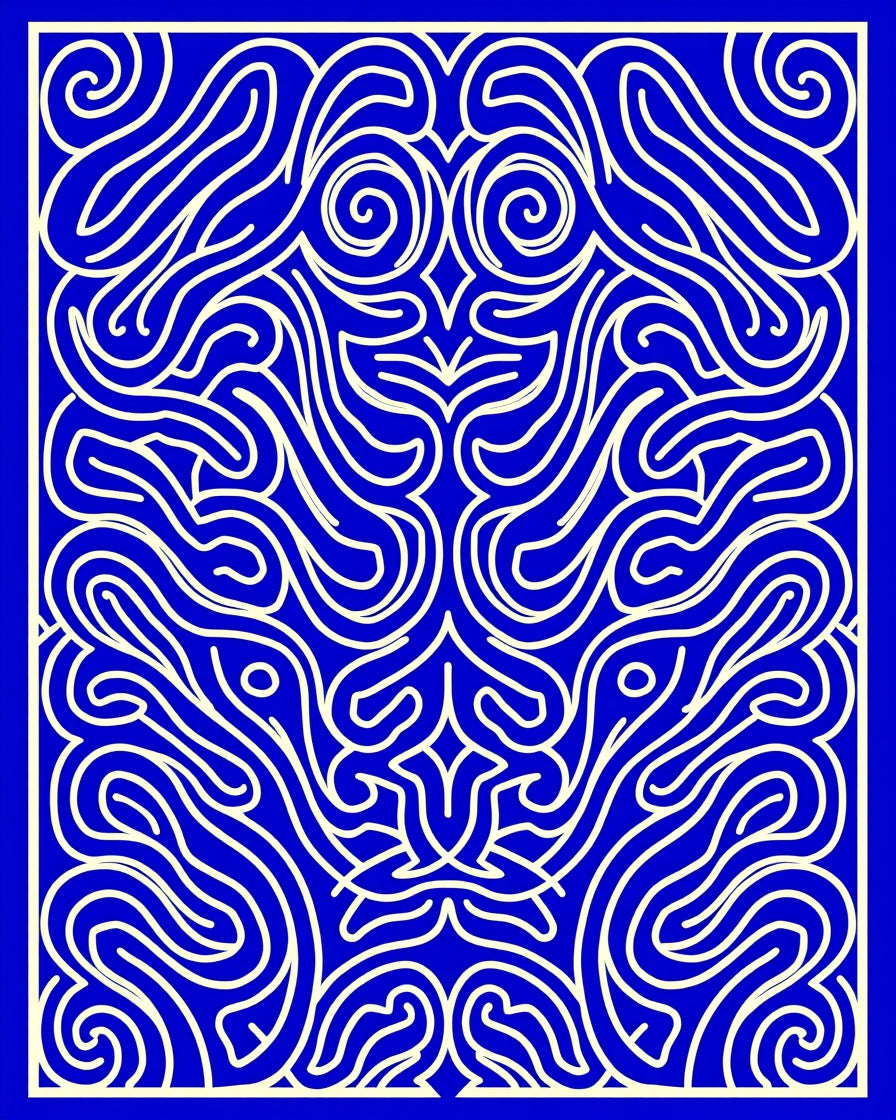 Abstract Swirls Outline Pattern Rug
