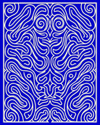 Abstract Swirls Outline Pattern Rug