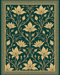 Ornate Floral Vine Pattern Rug