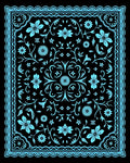 Sky Blue Floral and Vine Design Rug