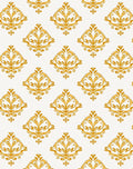 Ornate Golden Damask Pattern Rug