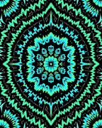 Radiant Teal Bloom Mandala Pattern Rug