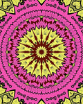 Vibrant Pink Yellow Mandala Pattern Rug