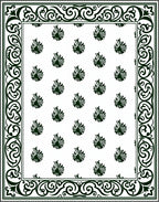 Ornate Black White Paisley Pattern Rug